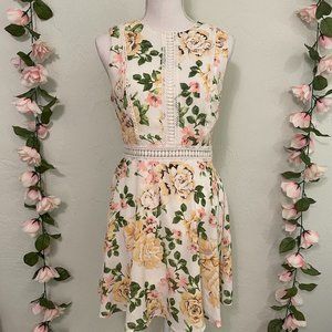 Floral and Crochet Lace Disney Princess Mini Dress